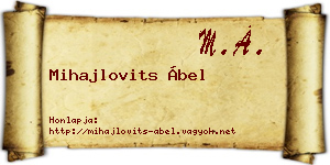Mihajlovits Ábel névjegykártya