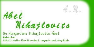 abel mihajlovits business card