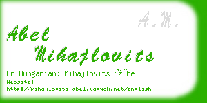 abel mihajlovits business card